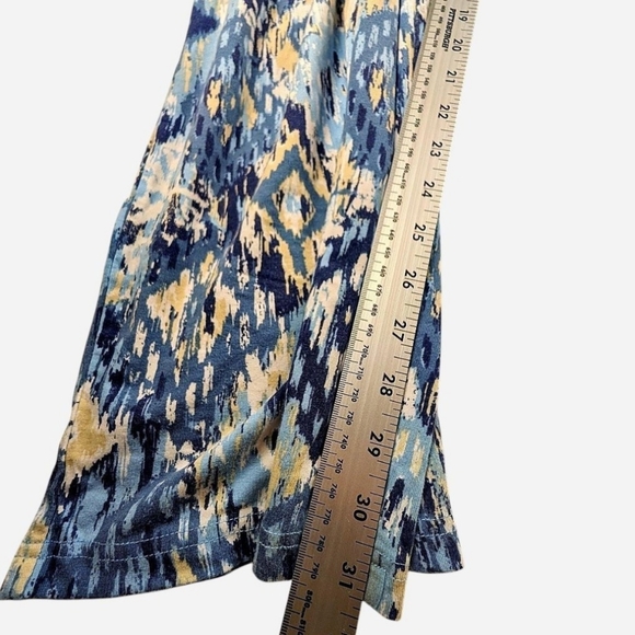 Denim and Co Beach blue yellow wide leg‎ cargo pants with elastic waistband 3x - Picture 4 of 5